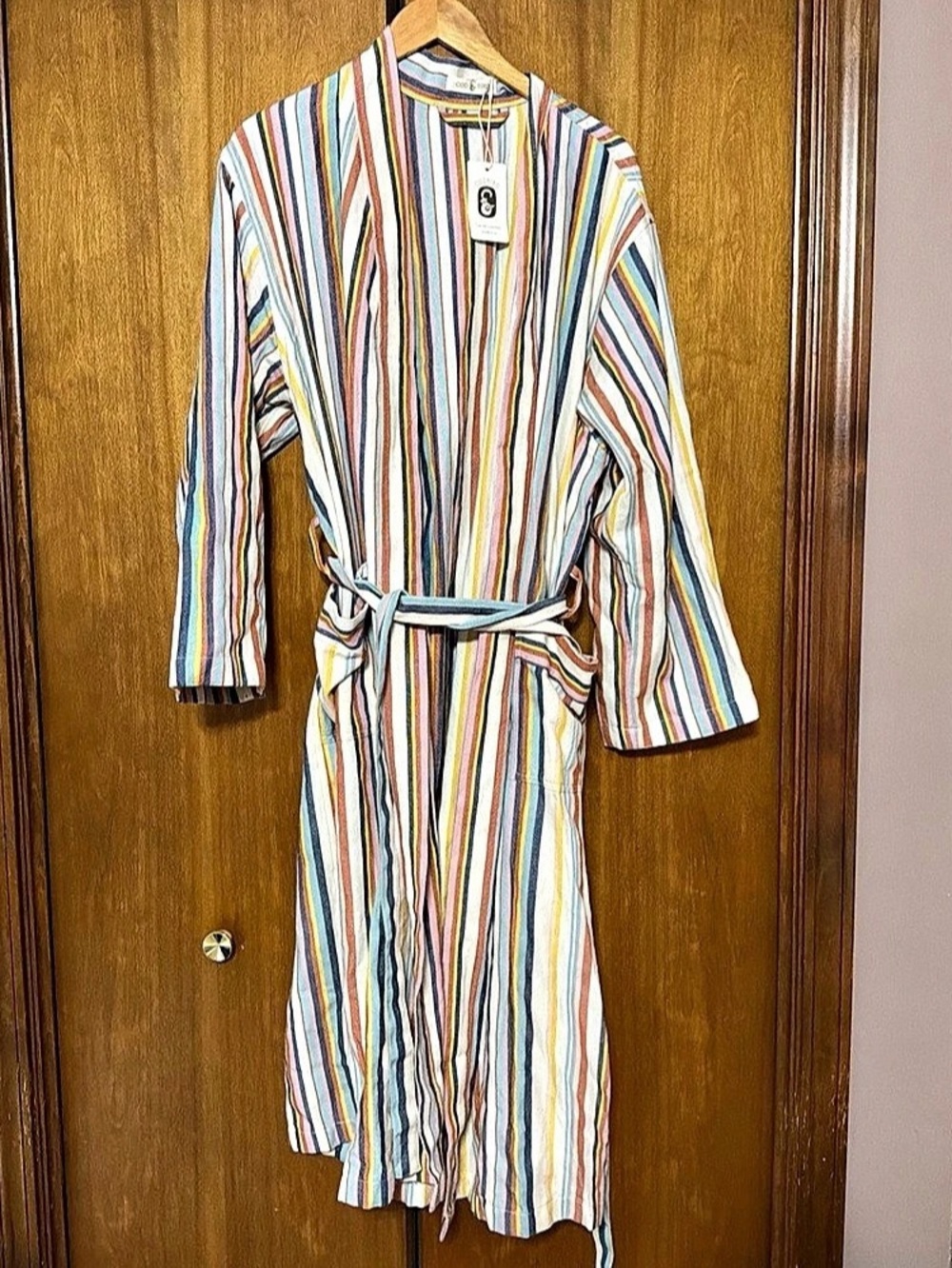 OddBird Co Limited Edition Sabah Robe Collection Striped Cotton Robe in